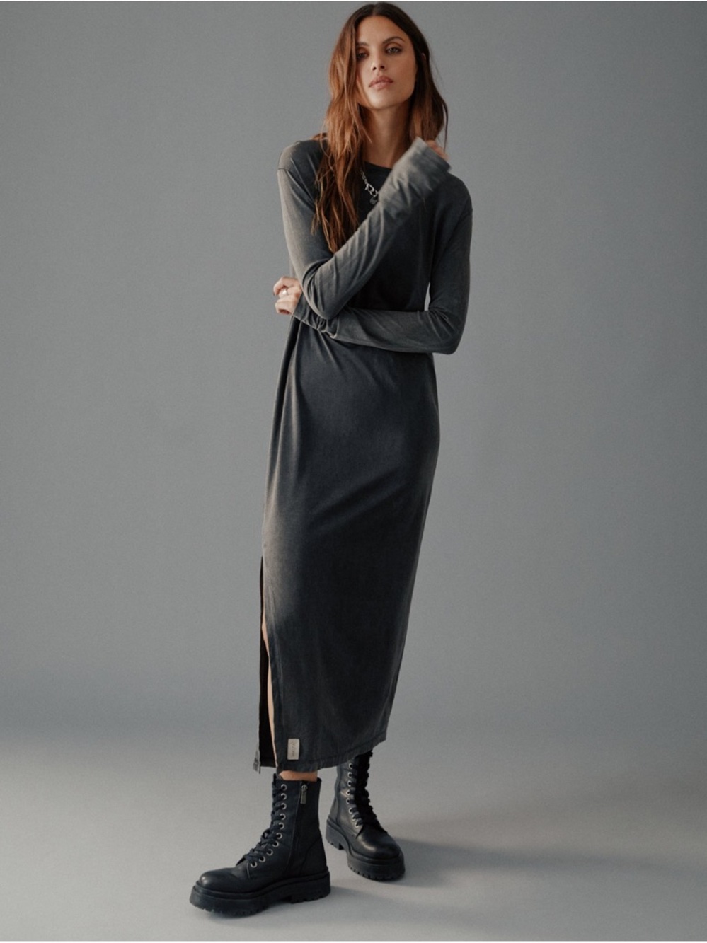 Mikuta THE DARK FADED LONGSLEEVE DRESS